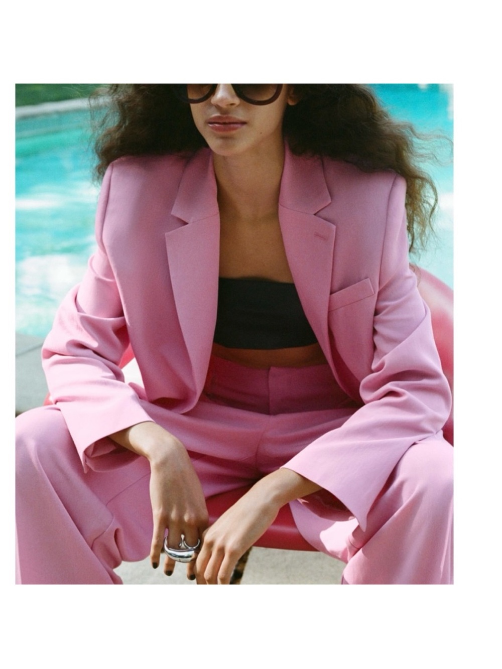 Zara Light Pink Single-Button Blazer - Picture 5 of 6